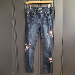 Express Skinny Mid-Rise Floral Denim